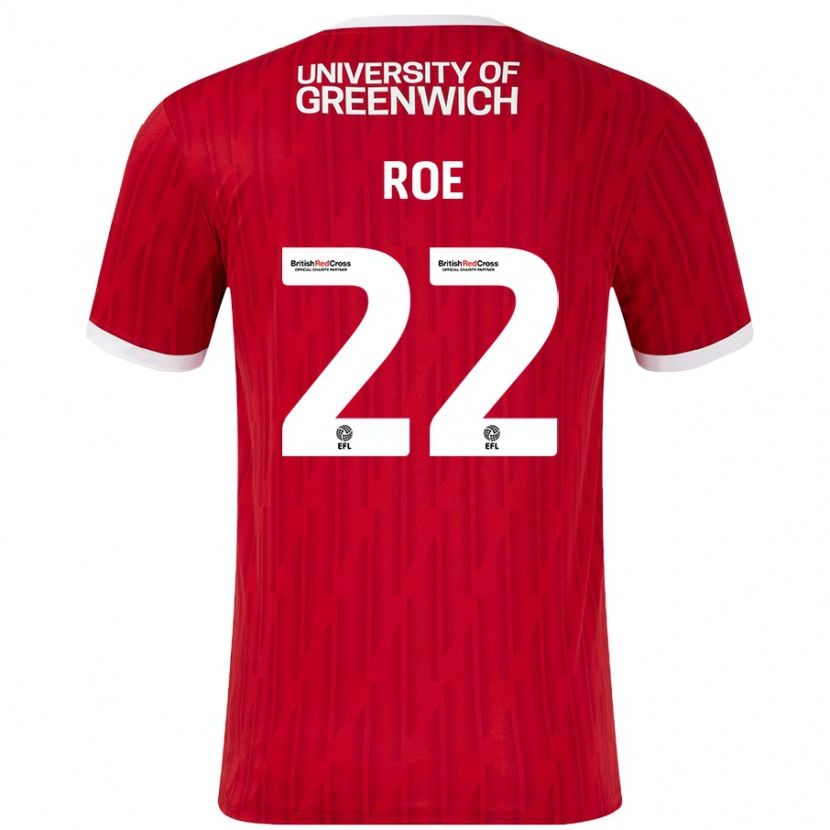 Danxen Hombre Camiseta Bethan Roe #22 Rojo Blanco 1ª Equipación 2024/25 La Camisa