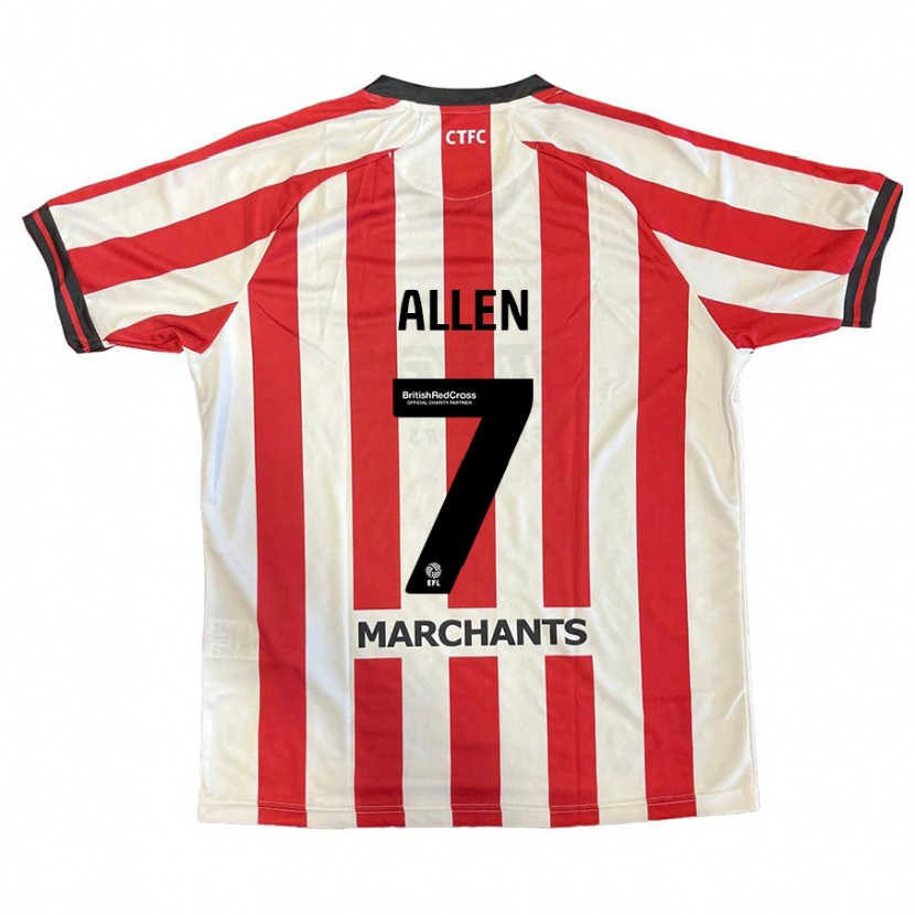 Danxen Hombre Camiseta Emily Allen #7 Rojo Blanco 1ª Equipación 2024/25 La Camisa