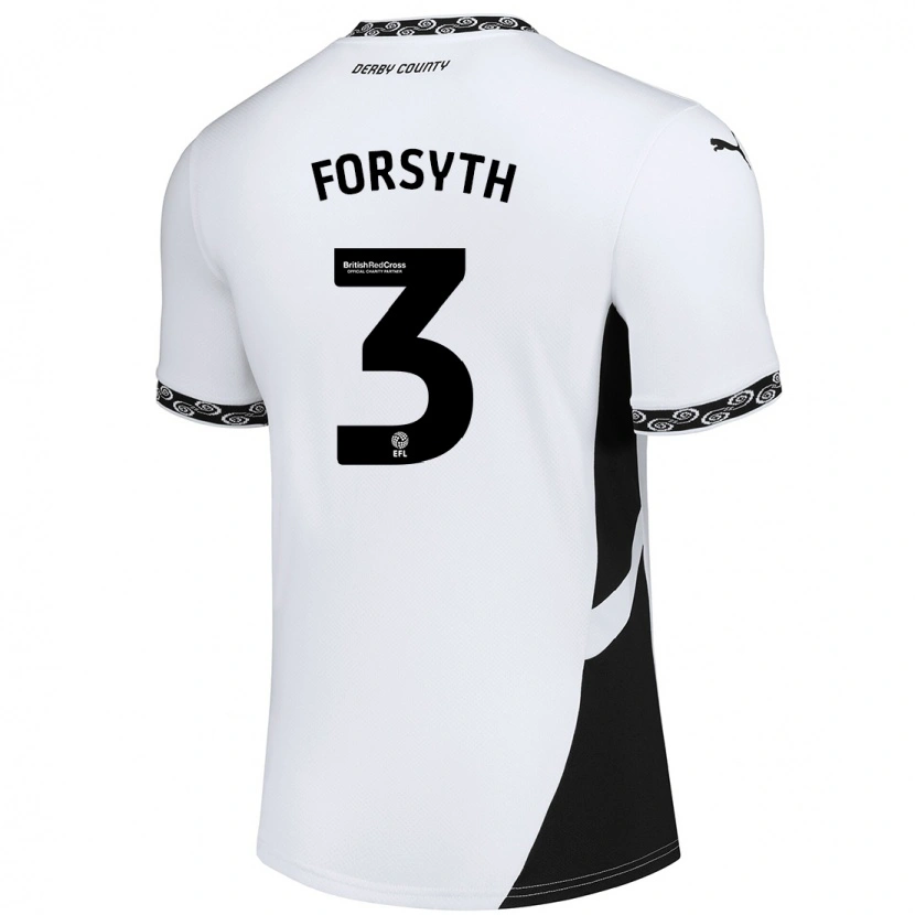 Danxen Hombre Camiseta Craig Forsyth #3 Blanco Negro 1ª Equipación 2024/25 La Camisa