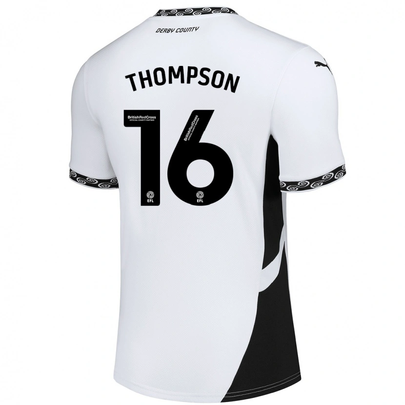 Danxen Hombre Camiseta Liam Thompson #16 Blanco Negro 1ª Equipación 2024/25 La Camisa