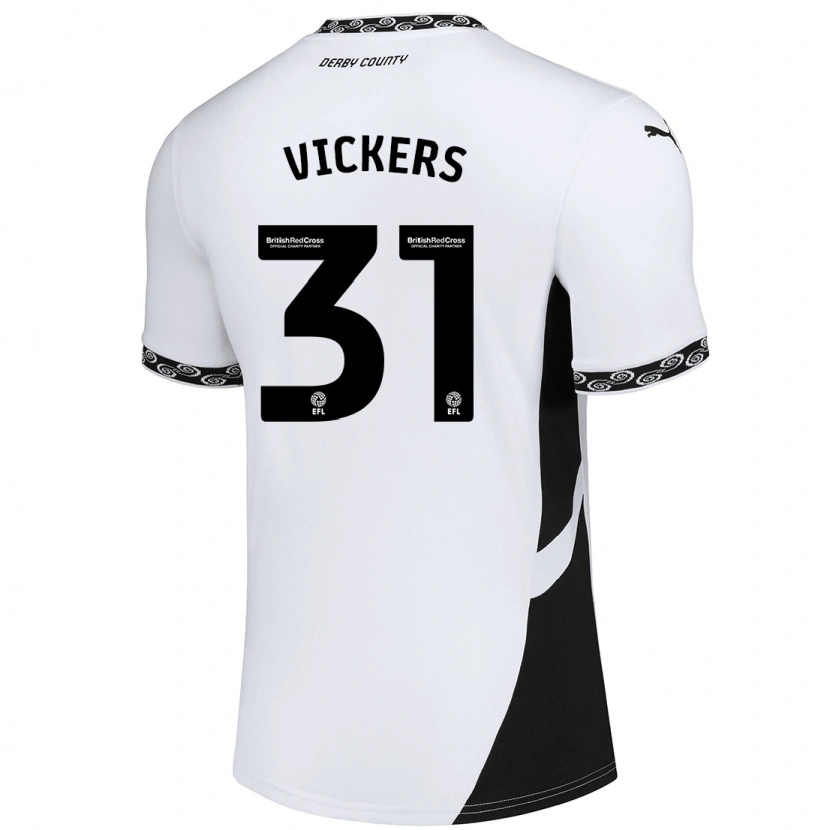 Danxen Hombre Camiseta Josh Vickers #31 Blanco Negro 1ª Equipación 2024/25 La Camisa