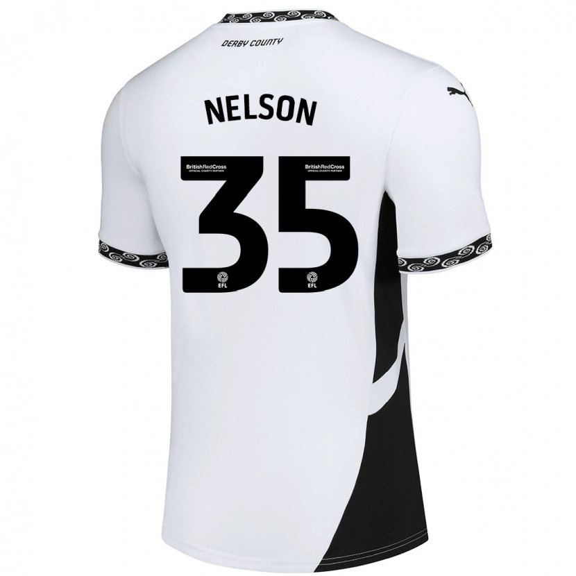 Danxen Hombre Camiseta Curtis Nelson #35 Blanco Negro 1ª Equipación 2024/25 La Camisa