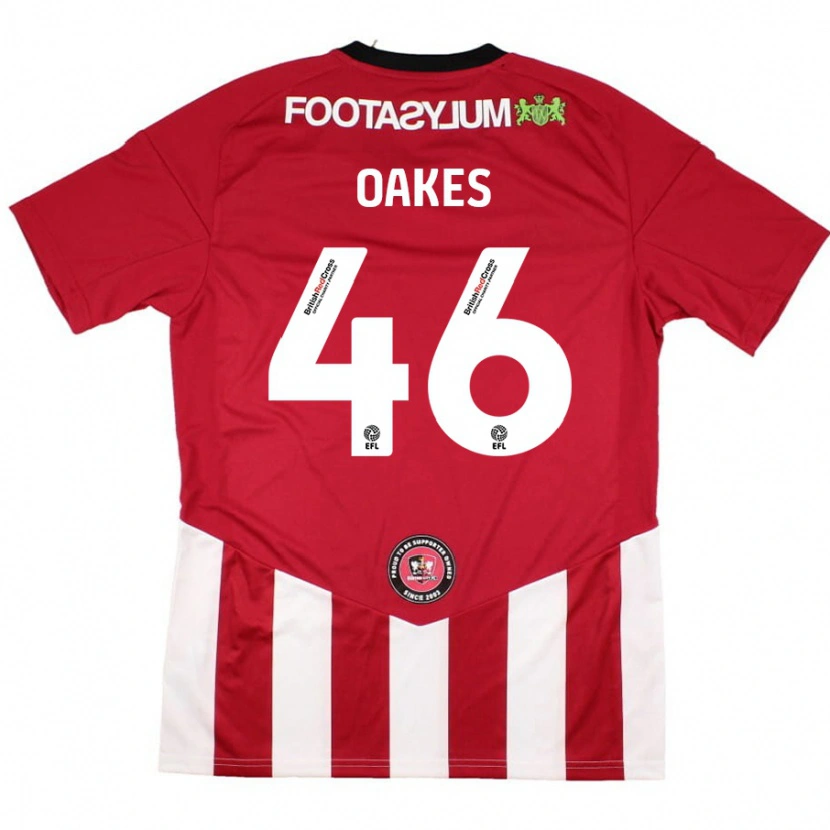 Danxen Hombre Camiseta Liam Oakes #46 Rojo Blanco 1ª Equipación 2024/25 La Camisa