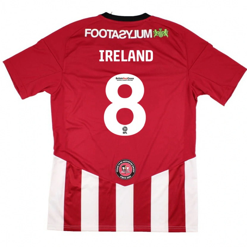 Danxen Hombre Camiseta Beth Ireland #8 Rojo Blanco 1ª Equipación 2024/25 La Camisa