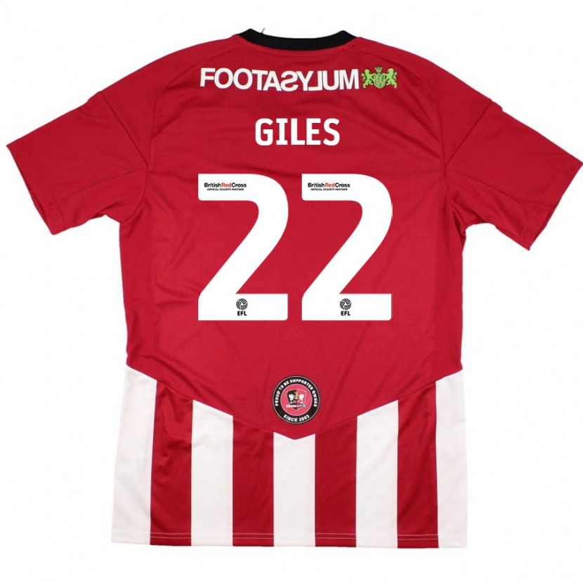 Danxen Hombre Camiseta Olivia Giles #22 Rojo Blanco 1ª Equipación 2024/25 La Camisa