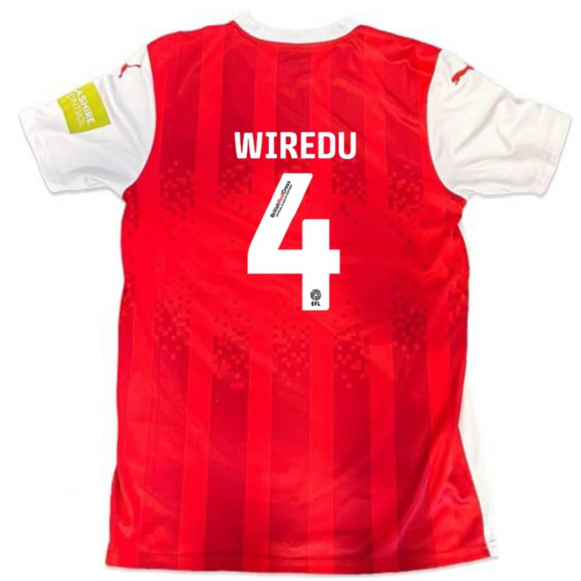 Danxen Hombre Camiseta Brendan Wiredu #4 Rojo Blanco 1ª Equipación 2024/25 La Camisa