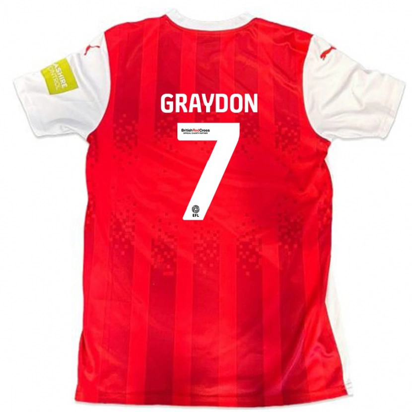 Danxen Hombre Camiseta Ryan Graydon #7 Rojo Blanco 1ª Equipación 2024/25 La Camisa