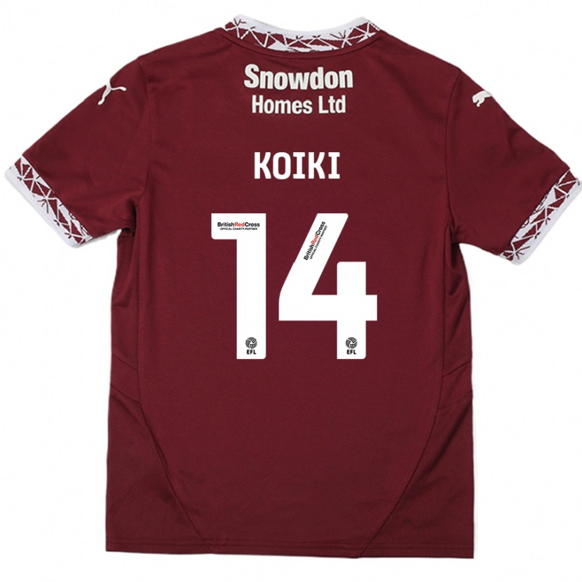 Danxen Hombre Camiseta Ali Koiki #14 Borgoña 1ª Equipación 2024/25 La Camisa