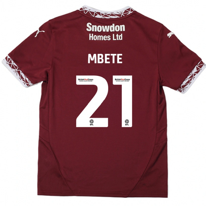 Danxen Hombre Camiseta Luke Mbete #21 Borgoña 1ª Equipación 2024/25 La Camisa