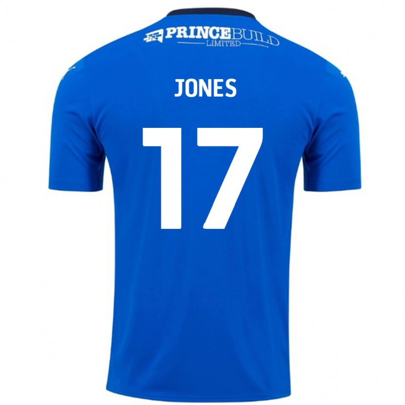 Danxen Hombre Camiseta Ricky-Jade Jones #17 Azul Blanco 1ª Equipación 2024/25 La Camisa