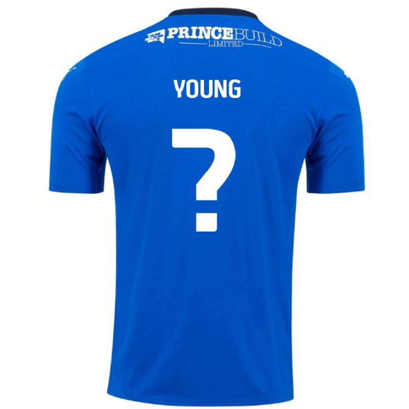 Danxen Hombre Camiseta Tyler Young #0 Azul Blanco 1ª Equipación 2024/25 La Camisa