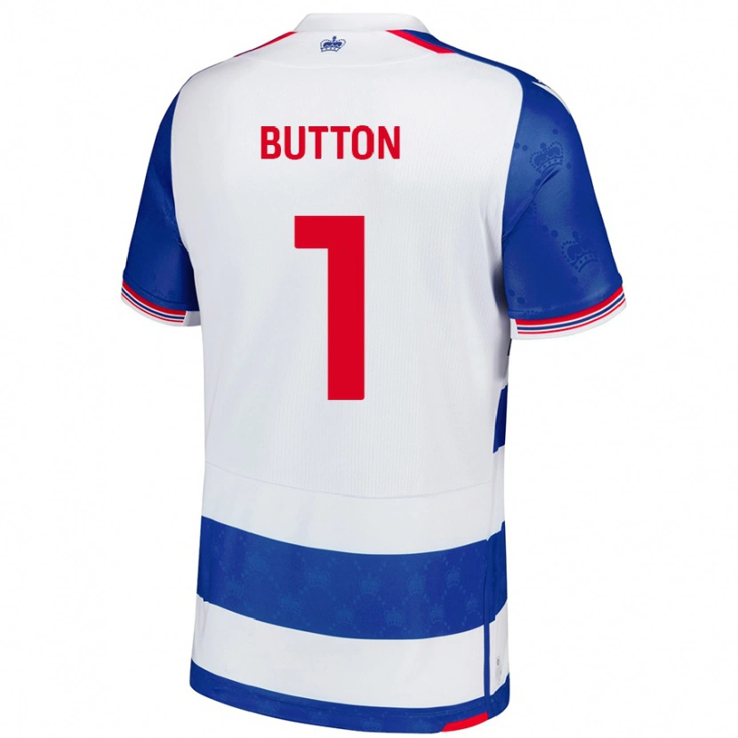 Danxen Hombre Camiseta David Button #1 Azul Blanco 1ª Equipación 2024/25 La Camisa