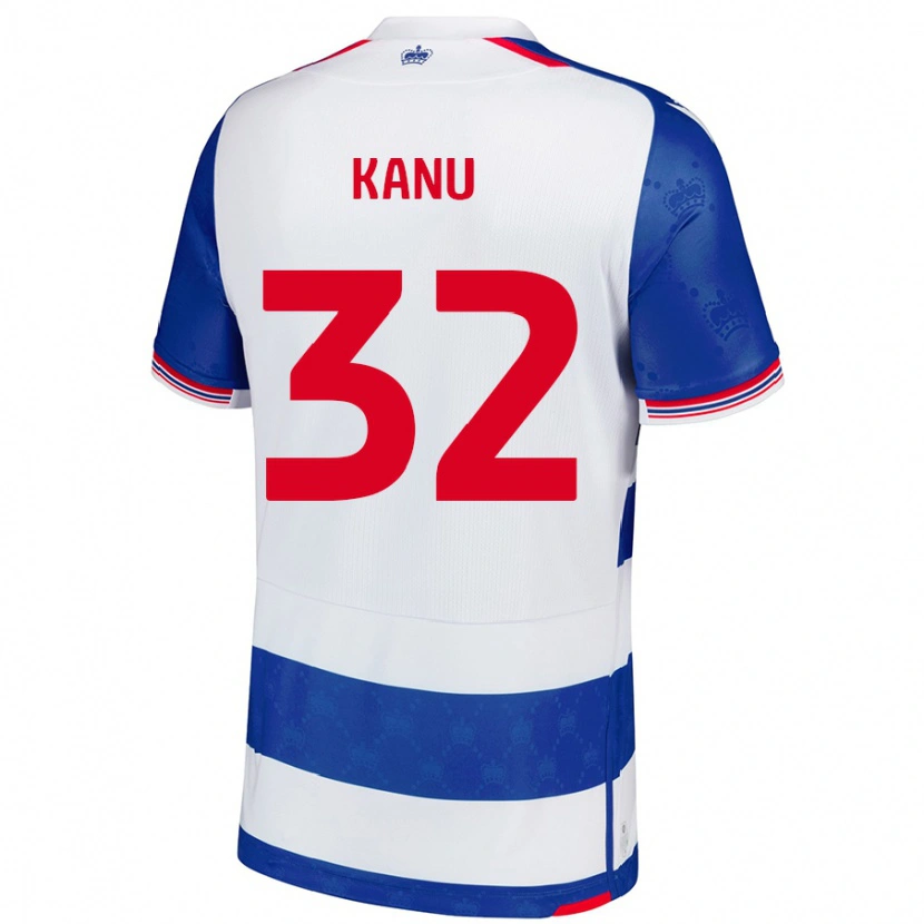 Danxen Hombre Camiseta Abraham Kanu #32 Azul Blanco 1ª Equipación 2024/25 La Camisa