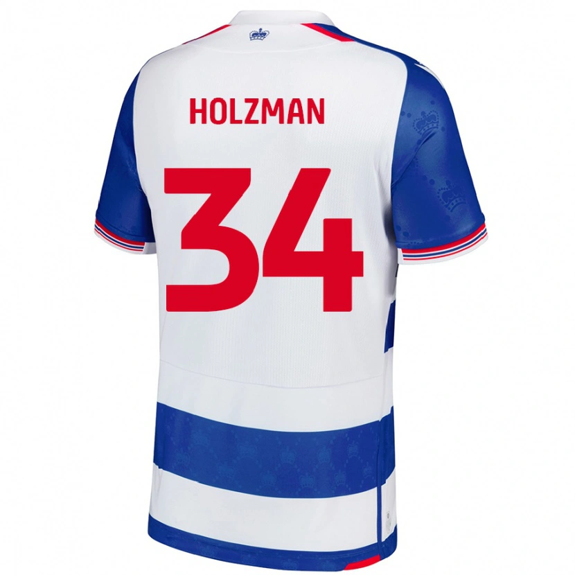 Danxen Hombre Camiseta Louie Holzman #34 Azul Blanco 1ª Equipación 2024/25 La Camisa
