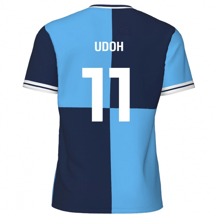 Danxen Hombre Camiseta Daniel Udoh #11 Azul Cielo Azul Oscuro 1ª Equipación 2024/25 La Camisa