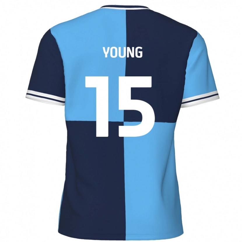 Danxen Hombre Camiseta Jack Young #15 Azul Cielo Azul Oscuro 1ª Equipación 2024/25 La Camisa