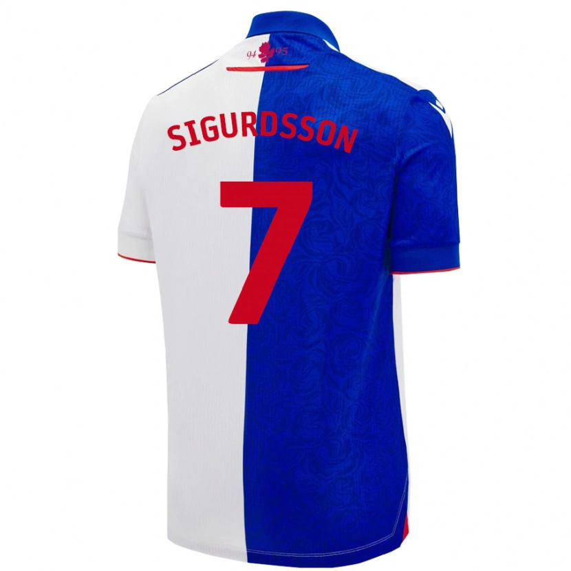 Danxen Hombre Camiseta Arnór Sigurdsson #7 Azul Cielo Blanco 1ª Equipación 2024/25 La Camisa