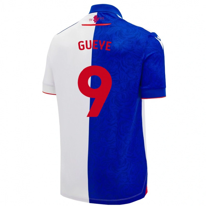 Danxen Hombre Camiseta Makhtar Gueye #9 Azul Cielo Blanco 1ª Equipación 2024/25 La Camisa