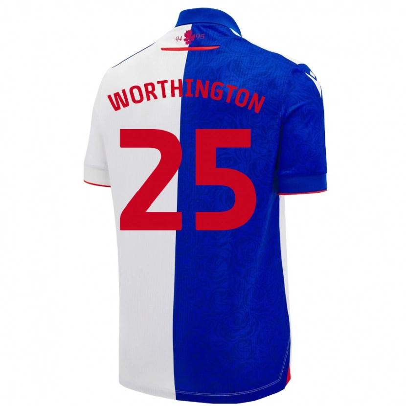 Danxen Hombre Camiseta Nicola Worthington #25 Azul Cielo Blanco 1ª Equipación 2024/25 La Camisa