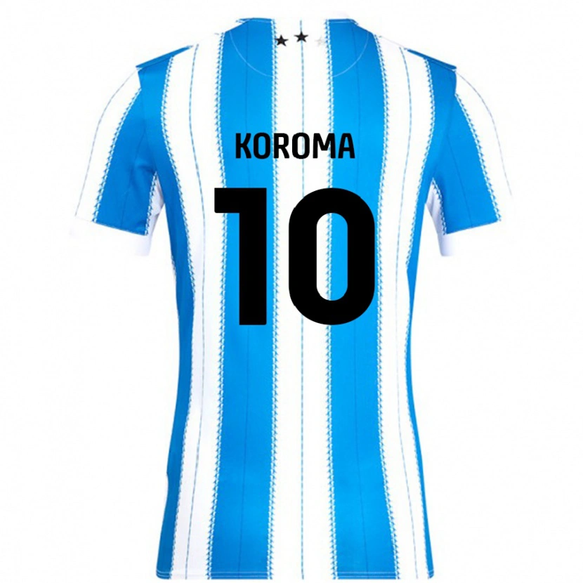 Danxen Hombre Camiseta Josh Koroma #10 Azul Blanco 1ª Equipación 2024/25 La Camisa