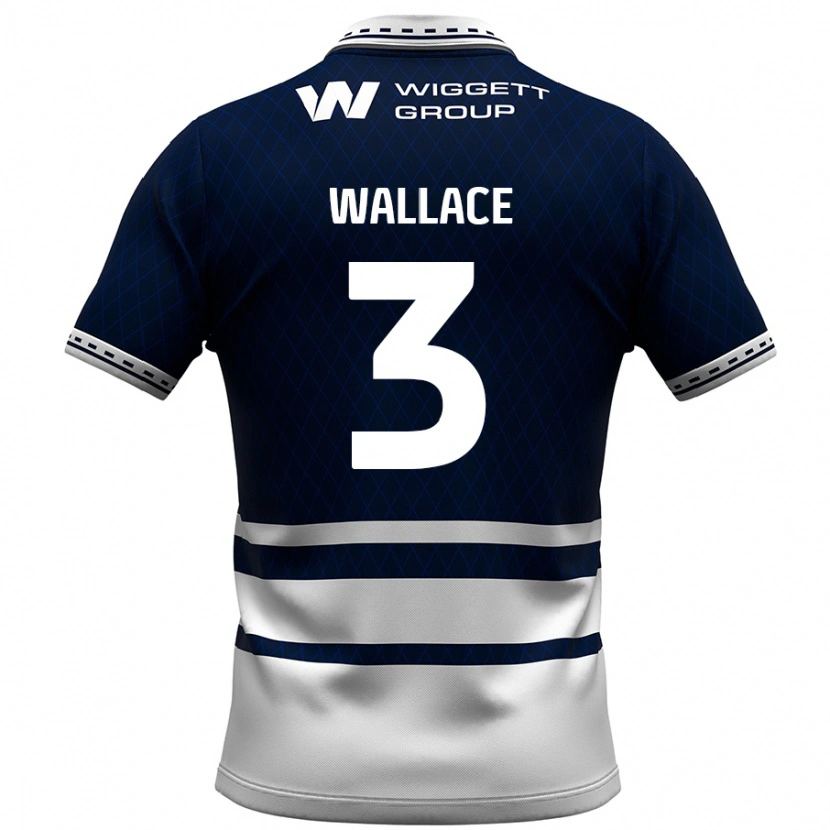 Danxen Hombre Camiseta Murray Wallace #3 Azul Marino Blanco 1ª Equipación 2024/25 La Camisa