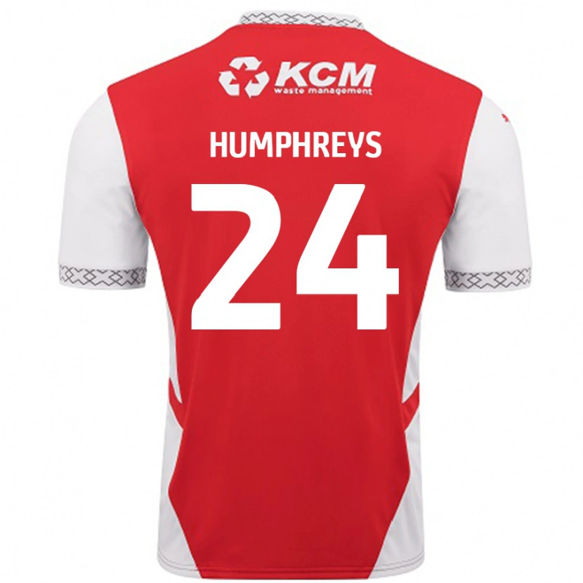Danxen Hombre Camiseta Cameron Humphreys #24 Rojo Blanco 1ª Equipación 2024/25 La Camisa