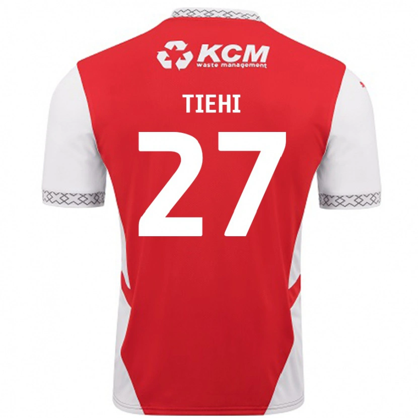 Danxen Hombre Camiseta Christ Tiehi #27 Rojo Blanco 1ª Equipación 2024/25 La Camisa