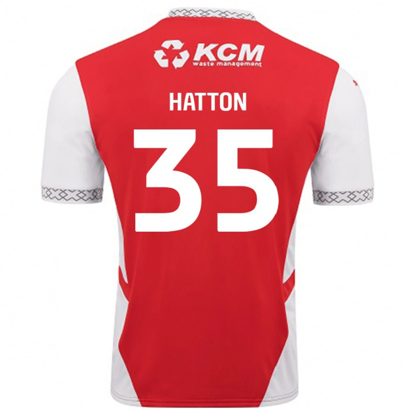 Danxen Hombre Camiseta Ben Hatton #35 Rojo Blanco 1ª Equipación 2024/25 La Camisa