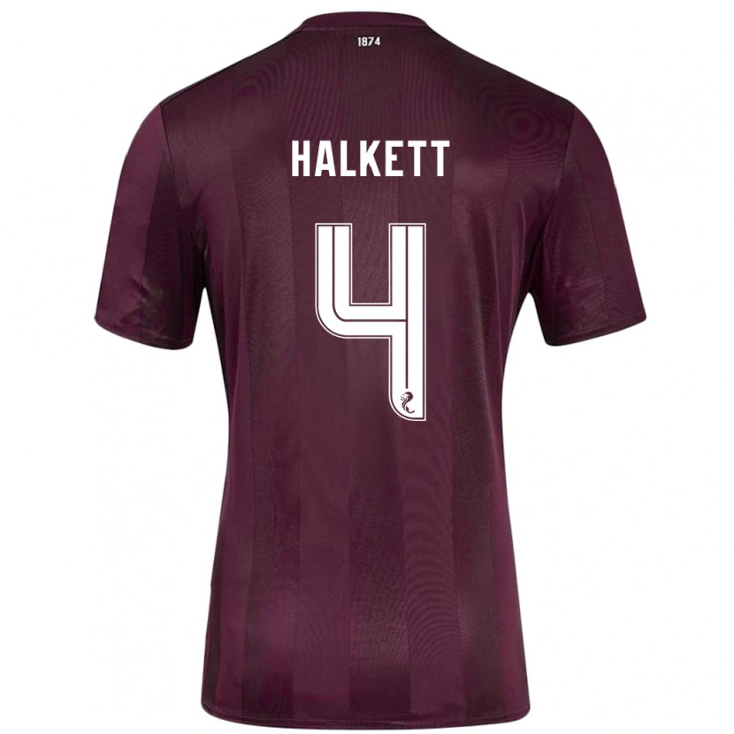 Danxen Hombre Camiseta Craig Halkett #4 Borgoña 1ª Equipación 2024/25 La Camisa