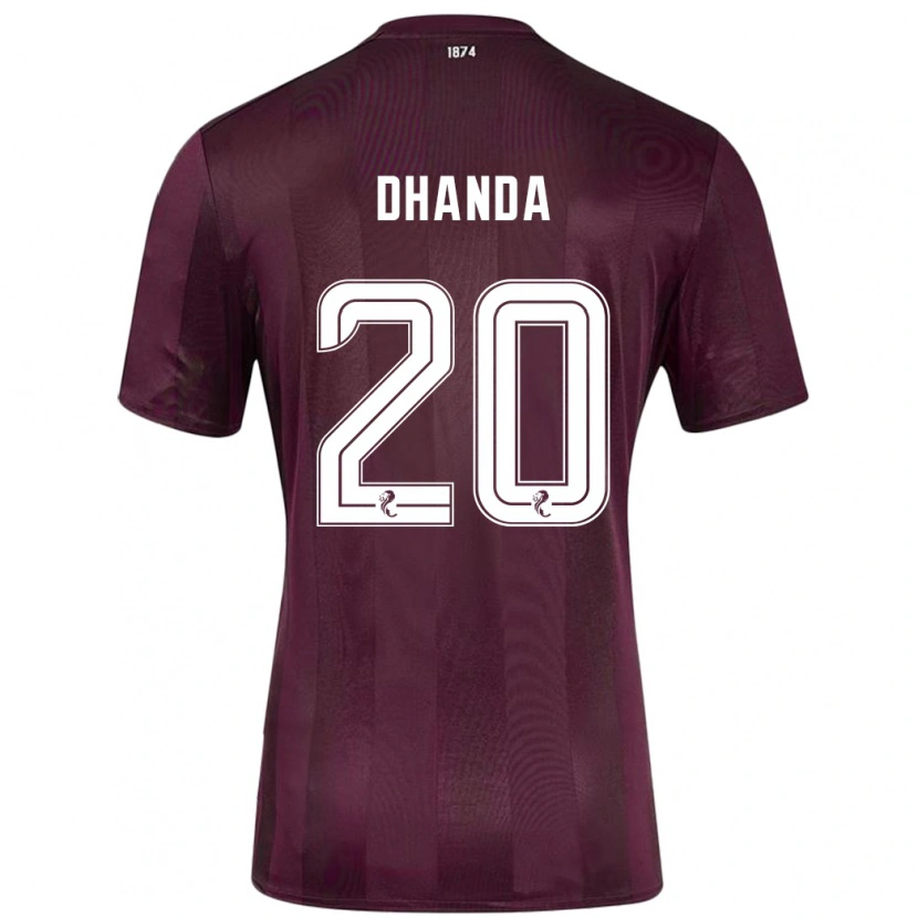 Danxen Hombre Camiseta Yan Dhanda #20 Borgoña 1ª Equipación 2024/25 La Camisa