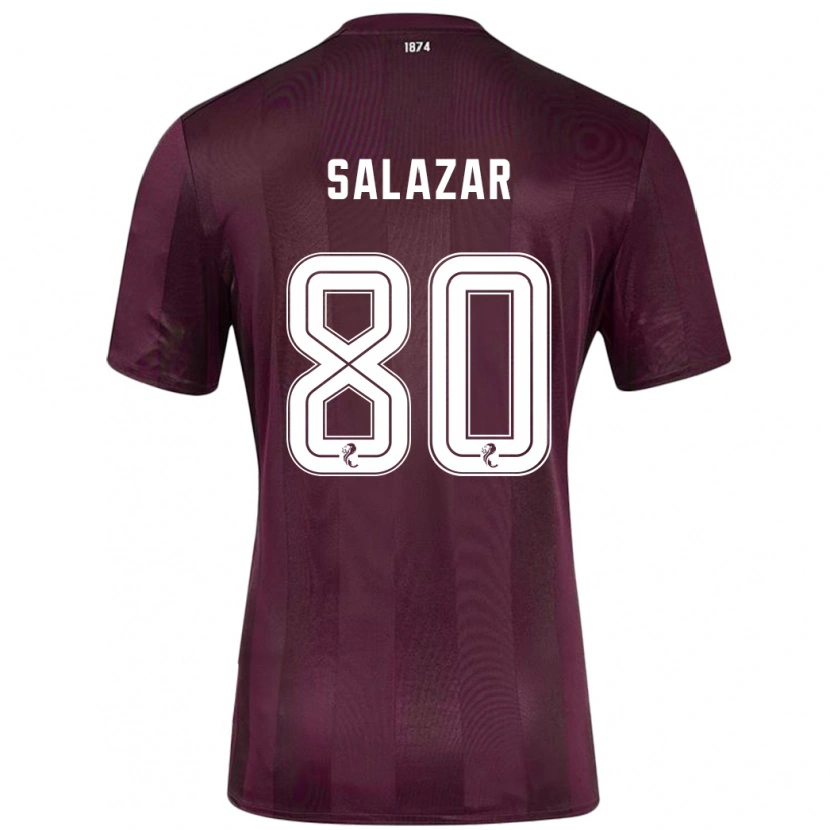Danxen Hombre Camiseta Andrés Salazar #80 Borgoña 1ª Equipación 2024/25 La Camisa