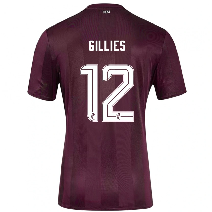Danxen Hombre Camiseta Matthew Gillies #12 Borgoña 1ª Equipación 2024/25 La Camisa