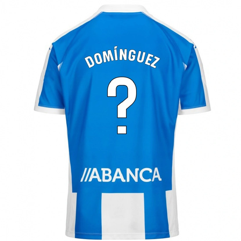 Danxen Hombre Camiseta David Domínguez #0 Azul Blanco 1ª Equipación 2024/25 La Camisa