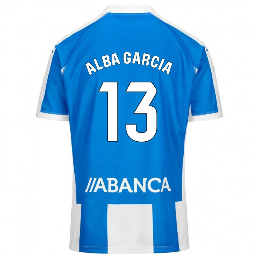 Danxen Hombre Camiseta Lucía Alba García #13 Azul Blanco 1ª Equipación 2024/25 La Camisa