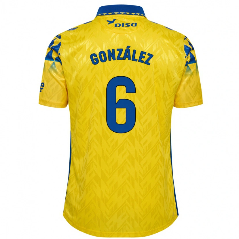Danxen Hombre Camiseta Fabio González #6 Amarillo Azul 1ª Equipación 2024/25 La Camisa