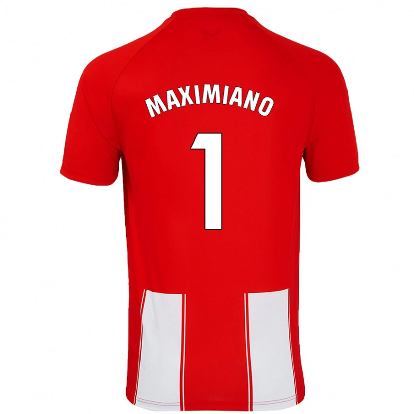 Danxen Hombre Camiseta Luís Maximiano #1 Rojo Blanco 1ª Equipación 2024/25 La Camisa