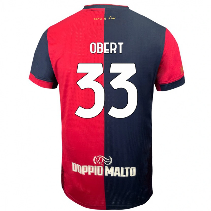 Danxen Hombre Camiseta Adam Obert #33 Rojo Azul Más Oscuro 1ª Equipación 2024/25 La Camisa
