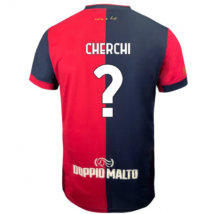 Danxen Hombre Camiseta Filippo Cherchi #0 Rojo Azul Más Oscuro 1ª Equipación 2024/25 La Camisa