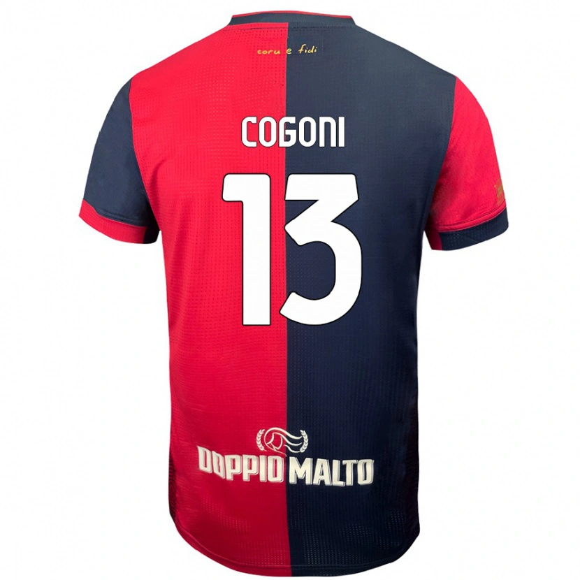 Danxen Hombre Camiseta Andrea Cogoni #13 Rojo Azul Más Oscuro 1ª Equipación 2024/25 La Camisa