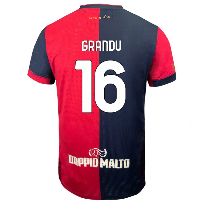 Danxen Hombre Camiseta Nicola Grandu #16 Rojo Azul Más Oscuro 1ª Equipación 2024/25 La Camisa