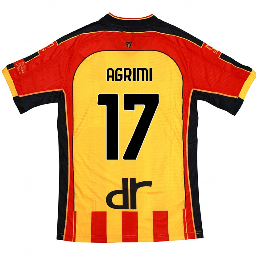 Danxen Hombre Camiseta Matteo Agrimi #17 Amarillo Rojo 1ª Equipación 2024/25 La Camisa