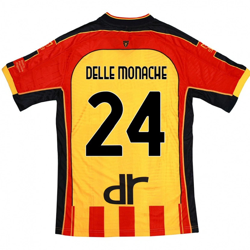 Danxen Hombre Camiseta Marco Delle Monache #24 Amarillo Rojo 1ª Equipación 2024/25 La Camisa