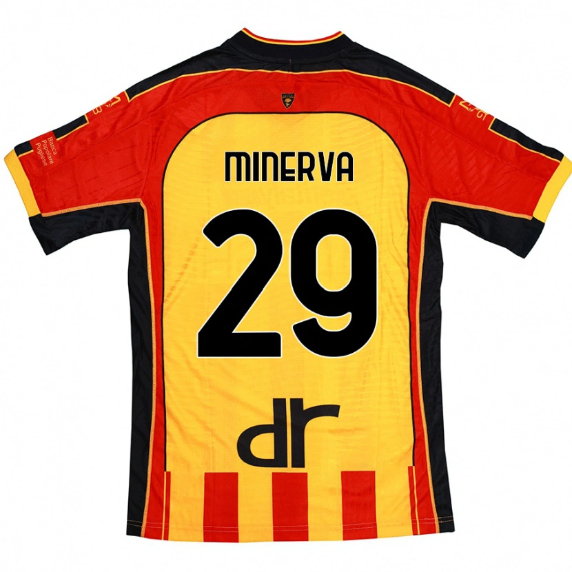 Danxen Hombre Camiseta Francesco Minerva #29 Amarillo Rojo 1ª Equipación 2024/25 La Camisa