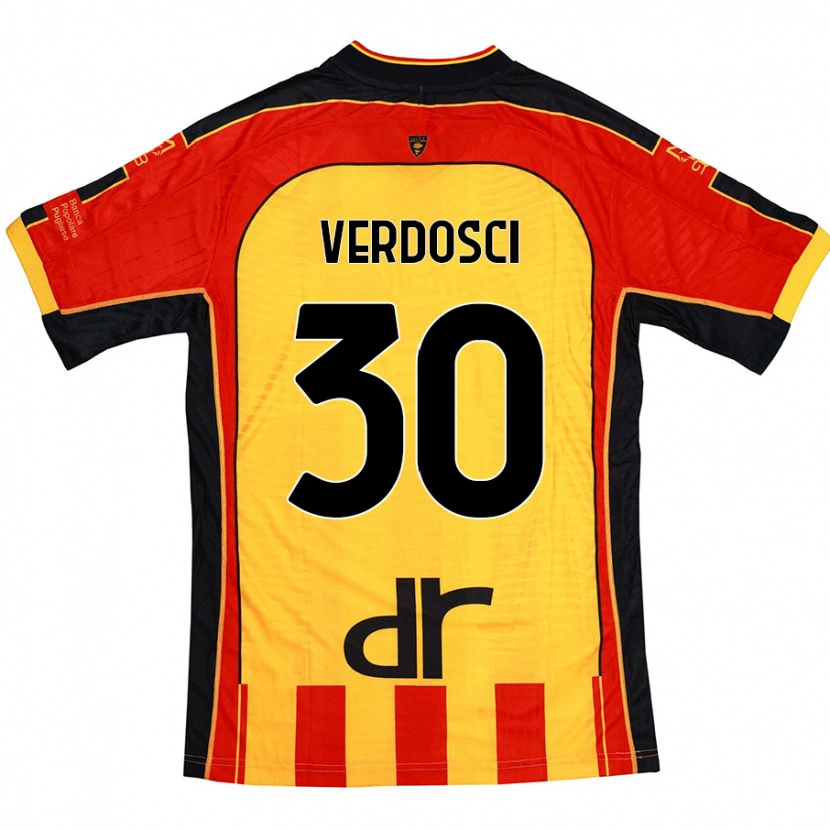 Danxen Hombre Camiseta Simone Verdosci #30 Amarillo Rojo 1ª Equipación 2024/25 La Camisa