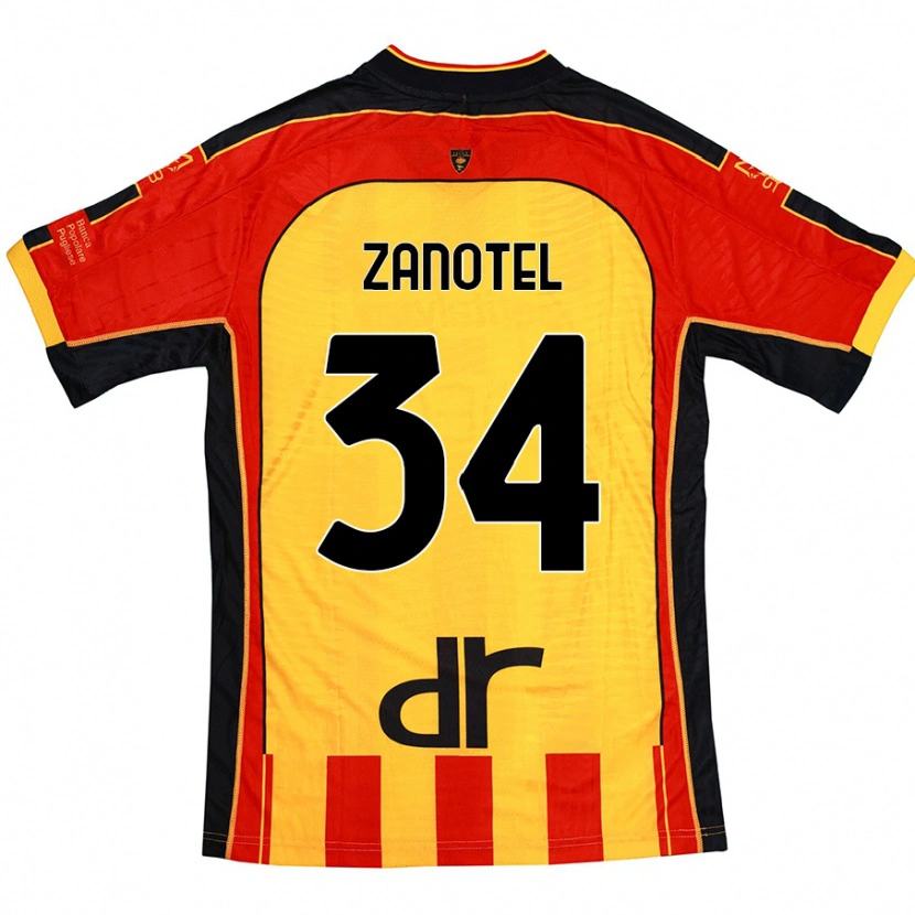 Danxen Hombre Camiseta Giovanni Zanotel #34 Amarillo Rojo 1ª Equipación 2024/25 La Camisa