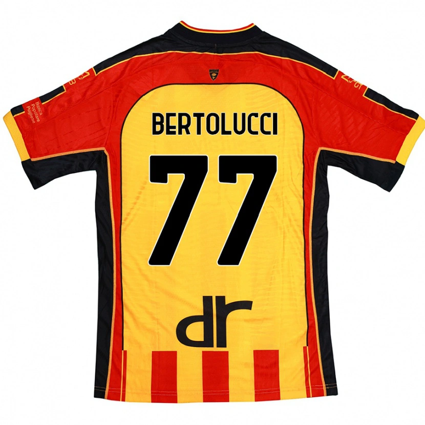 Danxen Hombre Camiseta Sandro Bertolucci #77 Amarillo Rojo 1ª Equipación 2024/25 La Camisa
