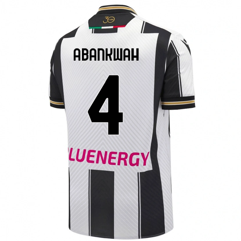 Danxen Hombre Camiseta James Abankwah #4 Blanco Negro 1ª Equipación 2024/25 La Camisa