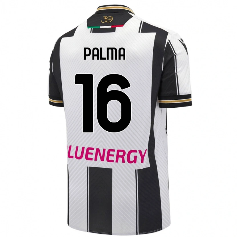 Danxen Hombre Camiseta Matteo Palma #16 Blanco Negro 1ª Equipación 2024/25 La Camisa