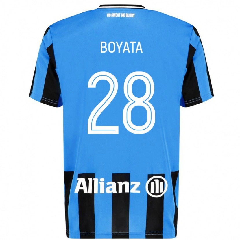 Danxen Hombre Camiseta Dedryck Boyata #28 Azul Cielo Negro 1ª Equipación 2024/25 La Camisa
