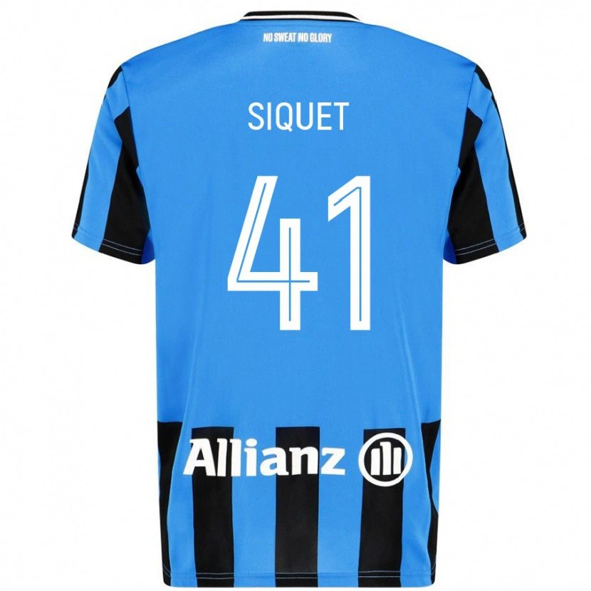 Danxen Hombre Camiseta Hugo Siquet #41 Azul Cielo Negro 1ª Equipación 2024/25 La Camisa